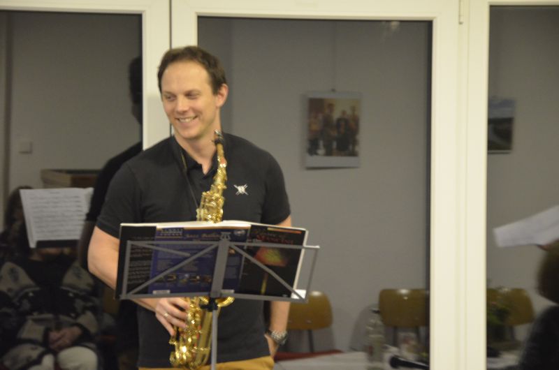 Frank Burkhardt mit seinem Saxophon