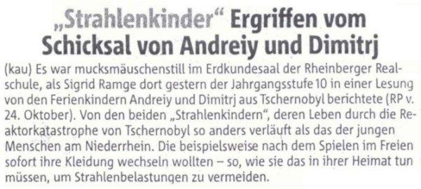 Rheinberger Presse, 25.10.2006