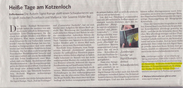 Stuttgarter Nachrichten, Nord-Rundschau., 16.11.2012